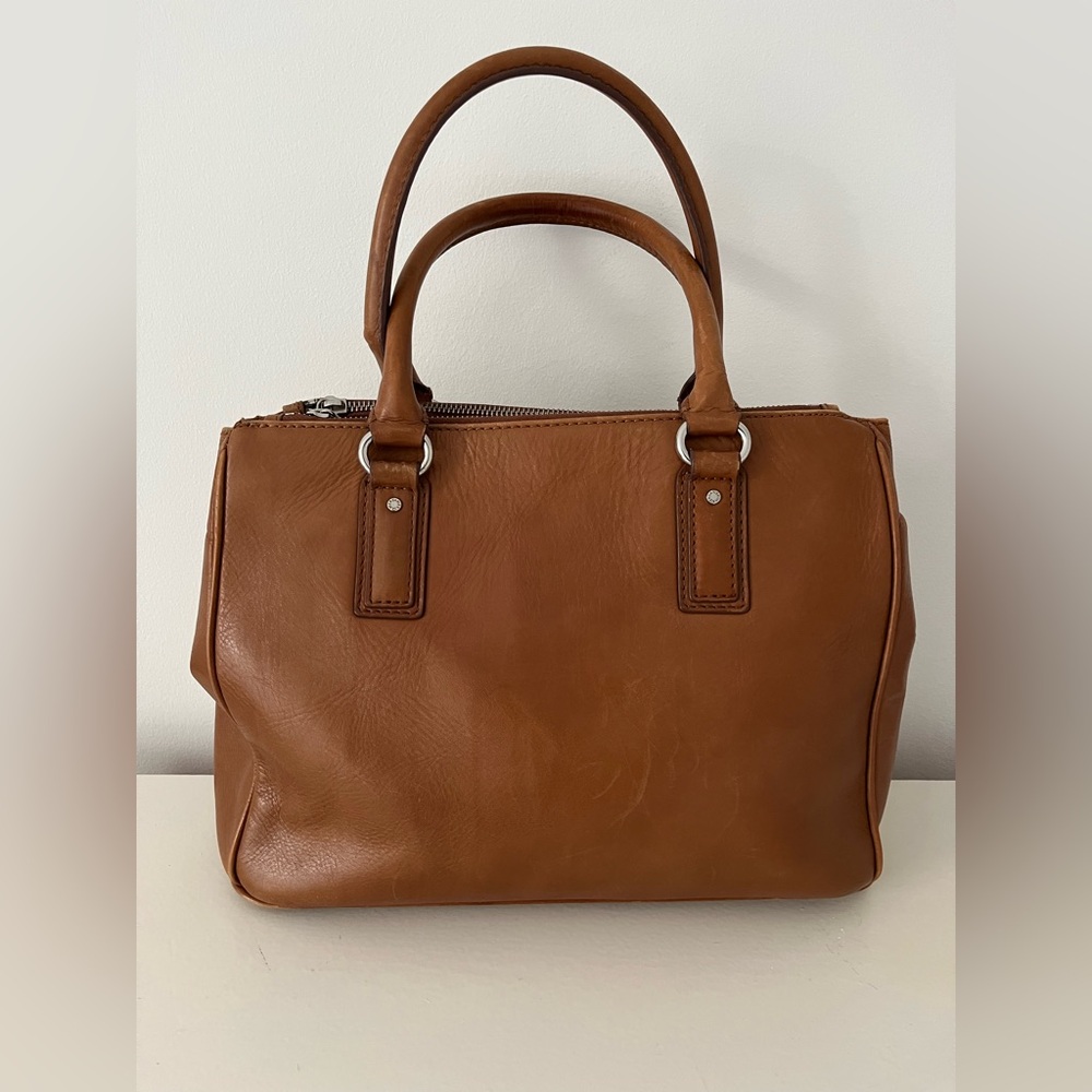 Leather Satchel Handbag in Brown